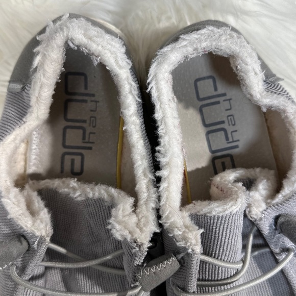 Hey Dude Wendy Corduroy Grey Lined Shoes - Picture 9 of 10
